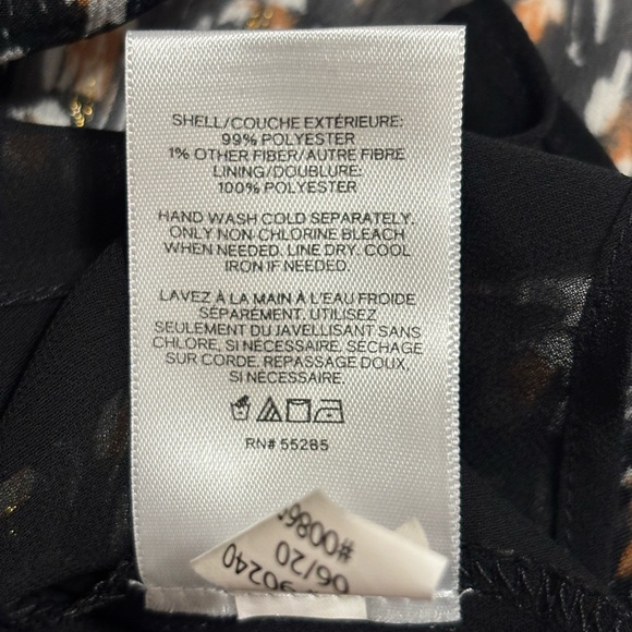 Express Large Black Wrap Blouse Metallic Animal Print Tie Waist - Picture 3 of 8